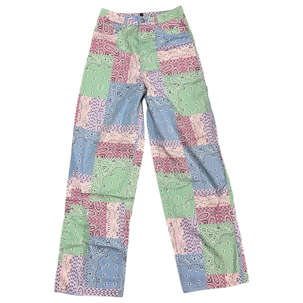 Patchwork bandana pants - relaxed fit, straight leg #indie